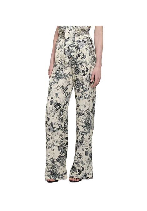 Pantalone Simona Corsellini donna PA00201 Fantasia viscosa stampa floreale cintura SIMONA CORSELLINI | Pantaloni | PA00201003